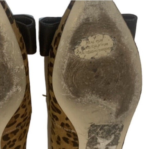 Kate Spade Cheetah Calf Hair Pointed Bow Flats 5M - Picture 7 of 8